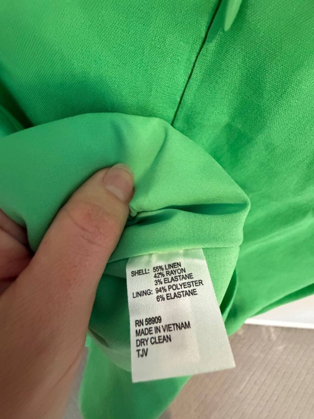 NWT Antonio Melani Women Mini Dress L Green Linen Square Neck Sleeveless Pockets - Picture 11 of 11